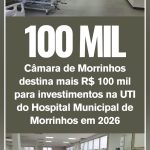 Câmara Municipal destina recursos para a UTI do HMM