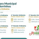 Atenção para as datas e horários de Sessões Ordinárias da Câmara Municipal de Morrinhos para o mês de junho de 2026