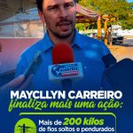 Prefeitura de Morrinhos conclui força-tarefa e retira mais de 200 quilos de fios inutilizados dos postes